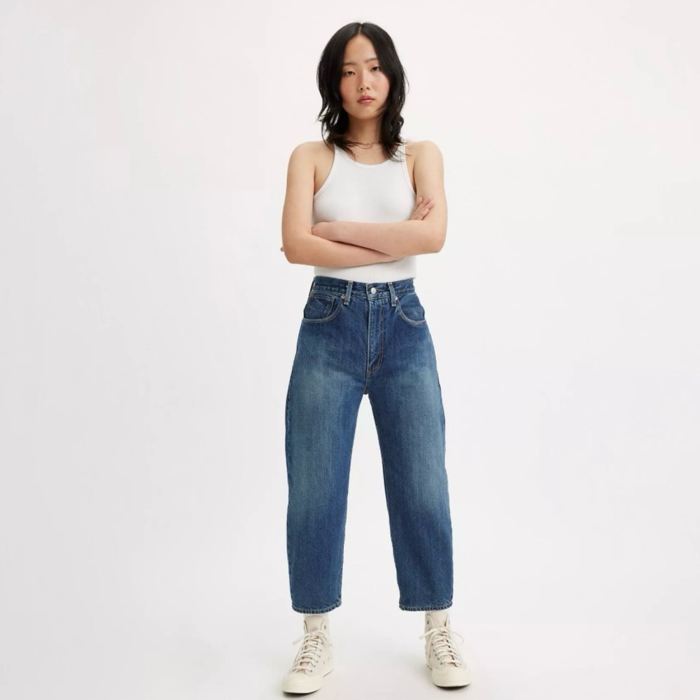 Levi's Made & Crafted Barrel Crop Relaxed Fit Ankle Jeans Japanese Denim Size 26